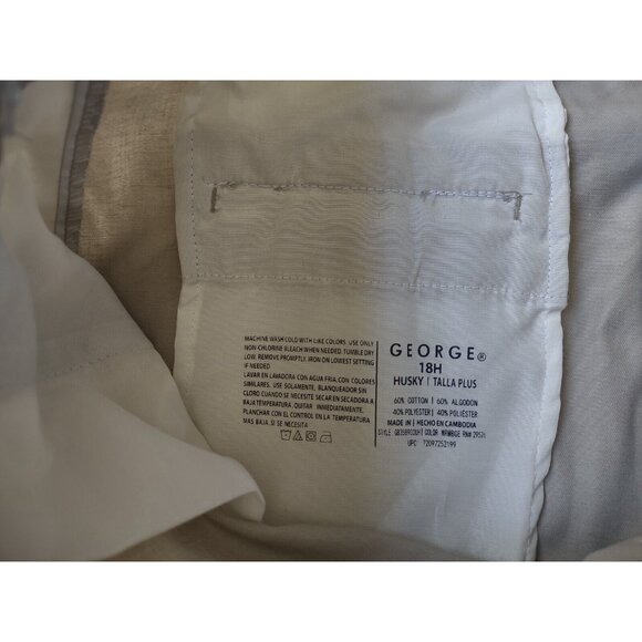 George Boys Husky Pants Straight Leg Adjustable Waist Tan Khaki Size 18H Husky - Picture 6 of 8